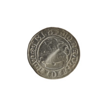 Lithuanian half-grosz, Sigismund I the Old (King of Poland; 1506–1548). Obverse: Pogon (Lithuanian