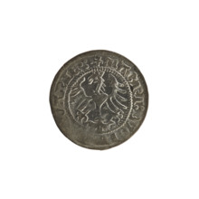 Lithuanian half-grosz, Sigismund I the Old (King of Poland; 1506–1548); 1513. Obverse: Pogon