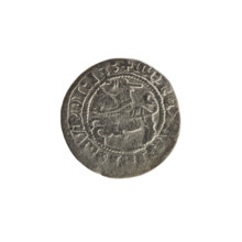 Lithuanian half-grosz, Sigismund I the Old (King of Poland; 1506–1548). Silver coin (half-grosz),