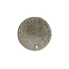 Lithuanian half-grosz, Sigismund I the Old (King of Poland; 1506–1548). Silver coin (1513).