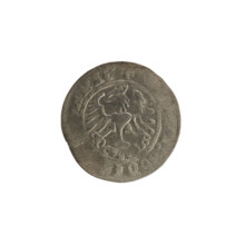 Lithuanian half-grosz, Sigismund I the Old (King of Poland; 1506–1548). Obverse: Pogon (mounted