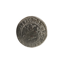 Lithuanian half-grosz, Sigismund I the Old (King of Poland; 1506–1548). Obverse: Pogon (Lithuanian