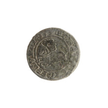Lithuanian half-grosz, Sigismund I the Old (King of Poland; reign 1506–1548). Silver coin (1513).