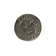Lithuanian half-grosz, Sigismund I the Old (King of Poland; 1506–1548). Obverse: Pogon (Lithuanian
