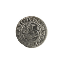 Lithuanian half-grosz, Sigismund I the Old (King of Poland; reign 1506–1548). Coin (1513). Obverse: