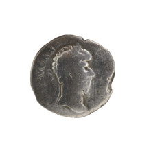 Denarius of Lucius Verus (130–169; Roman emperor 161–169). Obverse: Head of Lucius Verus with