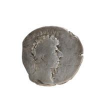 Denarius of Lucius Verus (130–169; Roman emperor 161–169). Obverse: Head of Lucius Verus with