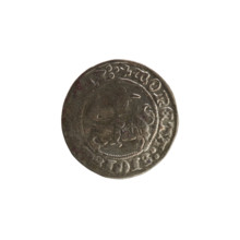 Lithuanian half-grosz, Sigismund I the Old (King of Poland; 1506–1548). Obverse: Pogon (Lithuanian