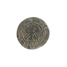 Lithuanian half-grosz, Sigismund I the Old (King of Poland; 1506–1548). Silver coin (half-grosz),