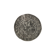 Lithuanian half-grosz, Sigismund I the Old (King of Poland; 1506–1548), 1513. Obverse: Pogon