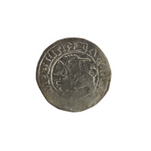 Lithuanian half-grosz, Sigismund I the Old (King of Poland; 1506–1548). Obverse: Pogon (Lithuanian