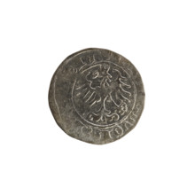 Lithuanian half-grosz, Sigismund I the Old (King of Poland; 1506–1548). Obverse: Pogon (Lithuanian