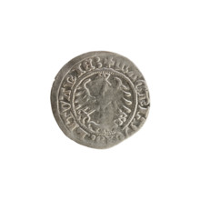 Lithuanian half-grosz, Sigismund I the Old (King of Poland; 1506–1548). Obverse: Pogon (mounted