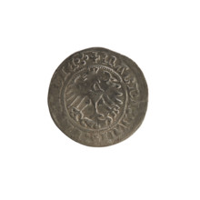 Lithuanian half-grosz, Sigismund I the Old (King of Poland; 1506–1548). Obverse: Pogon (Lithuanian