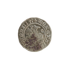 Lithuanian half-grosz, Sigismund I the Old (King of Poland; 1506–1548), 1513. Obverse: Pogon