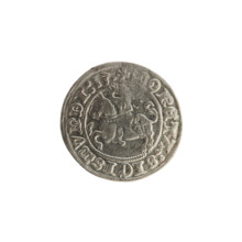 Lithuanian half-grosz, Sigismund I the Old (King of Poland; 1506–1548), 1513. Obverse: Pogon