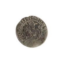Lithuanian half-grosz, Sigismund I the Old (King of Poland; 1506–1548). Obverse: Pogon (Lithuanian