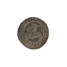 Lithuanian half-grosz, Sigismund I the Old (King of Poland; 1506–1548). Obverse: Pogon (Lithuanian