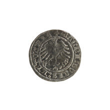 Lithuanian half-grosz, Sigismund I the Old (King of Poland; 1506–1548). Obverse: Pursuer (Pogonia)