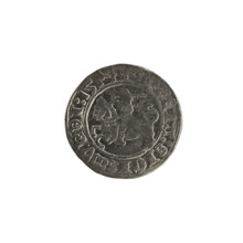 Lithuanian half-grosz, Sigismund I the Old (King of Poland; reign 1506–1548). Obverse: Pogon