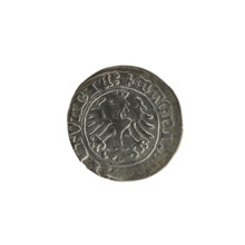 Lithuanian half-grosz, Sigismund I the Old (King of Poland; 1506–1548). Obverse: Pogon (Lithuanian