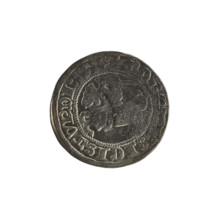Lithuanian half-grosz, Sigismund I the Old (king of Poland; 1506–1548). R8 (rarity). Polish coin,