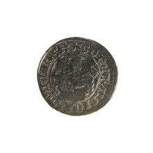 Lithuanian half-grosz, Sigismund I the Old (King of Poland; 1506–1548). Silver coin (half-grosz),