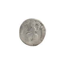 Denarius of Commodus (161–192; Roman emperor 177–192). Obverse: Head of Commodus in laurel wreath