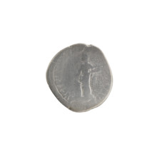 Denarius of Commodus (161–192; Roman Emperor 177–192). Obverse: Head of Commodus in laurel wreath
