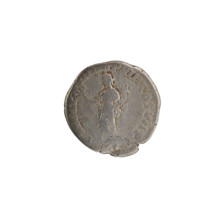 Denarius of Commodus (reigned 177–192). Obverse: Head of Commodus in laurel wreath facing right,
