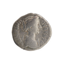 Denarius; obverse: draped bust of Crispina facing right, legend CRISPINA AVGVSTA; reverse: Juno