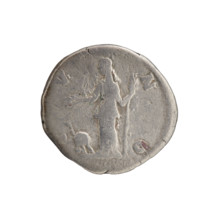 Denarius; obverse: draped bust of Crispina facing right, inscription CRISPINA AVGVSTA; reverse:
