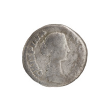 Denarius; obverse: bust of Crispina in drapery facing right, inscription 'CRISPINA - AVGVSTA';