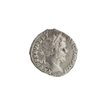 Denarius; obverse: head of Septimius Severus in a laurel wreath facing right, inscription 'L SEPT