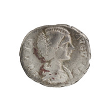 Denarius, Julia Domna (ca. 160–217; Roman empress 193–211). Obv.: IVLIA AVGVSTA — bust of Julia