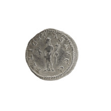 Denarius, Geta (189–212; Roman emperor 209–212) (Caesar). Obverse: Draped bust of Geta right.