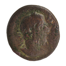 Obv.: inscription erased. Head of Macrinus in a laurel wreath facing right, pearl border. Rev.: