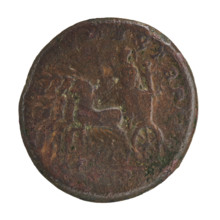 Obv.: inscription erased. Head of Macrinus in a laurel wreath facing right, pearl border. Rev.: