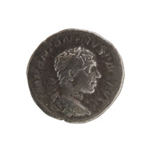 denarius, Elagabalus (204–222; Roman emperor 218–222). Obverse: bust of the emperor with laurel