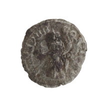 Denarius of Elagabalus (reigned 218–222). Obverse: Bust of Elagabalus with laurel wreath and