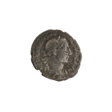 Denarius of Alexander Severus (reigned 222–235). Obverse: Bust of Alexander Severus with laurel