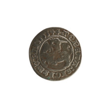 Lithuanian half-grosz, Sigismund I the Old (King of Poland; 1506–1548). Obverse: Pogon (Lithuanian