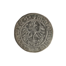 Lithuanian half-grosz, Sigismund I the Old (King of Poland; 1506–1548). Silver coin (1515).