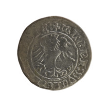 Lithuanian half-grosz, Sigismund I the Old (king of Poland; 1506–1548). R8 (rarity). Polish coin of