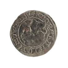 Lithuanian half-grosz, Sigismund I the Old (King of Poland; 1506–1548). Obv.: Pogon (coat of arms