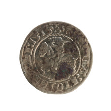 Lithuanian half-grosz, Sigismund I the Old (King of Poland; 1506–1548). Obverse: Pogon (Chase) coat