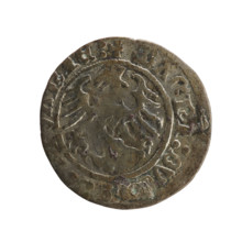 Lithuanian half-grosz, Sigismund I the Old (king of Poland; 1506–1548). R8 (rarity). Polish coin of