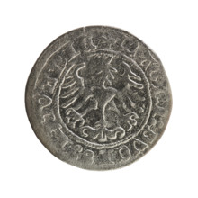 Lithuanian half-grosz of Sigismund I the Old (King of Poland, 1506–1548), 1516. Obverse: Pogon