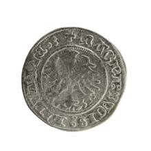 Lithuanian half-grosz, Sigismund I the Old (King of Poland; 1506–1548). Obverse: Pogon turned left;