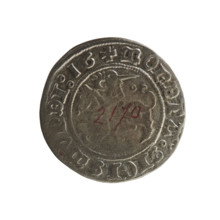 Lithuanian half-grosz, Sigismund I the Old (king of Poland; 1506–1548). R8 (rarity). Polish coin of
